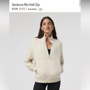 Vuori Beige Sedona Rib Half-Zip Pullover